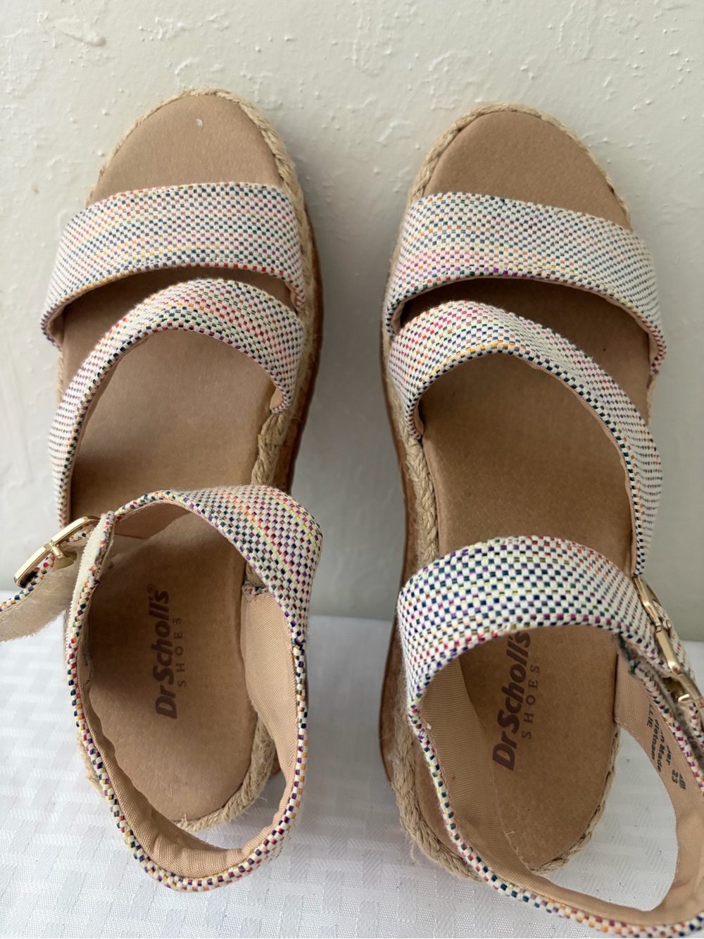 Dr. Scholl's Multicolor Woven Espadrille Wedge Sandals